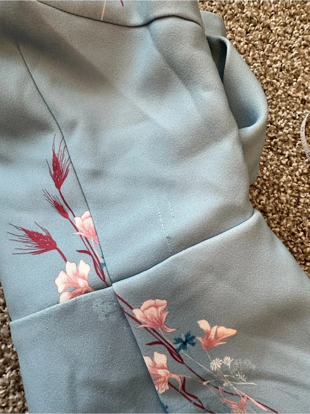 Elliatt Light Blue Floral Jumpsuit with Pink Floral Accents - Picture 13 of 13